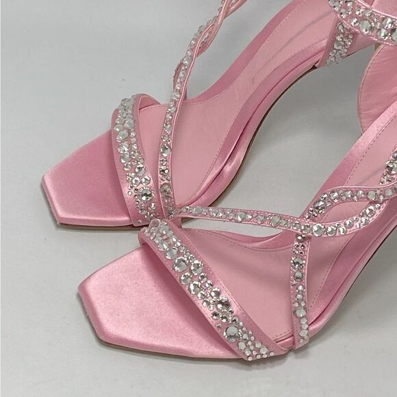 Alexander McQueen Crystal Satin Ankle-Cuff Cocktail Sandals size 36.5 - Picture 3 of 13